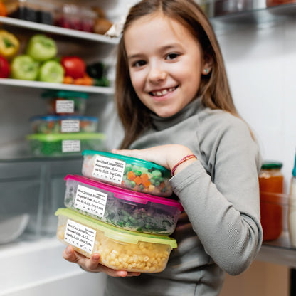L LIKED 500 Pcs Dissolvable Food Labels Large Size 2" x 3" Food Storage Stickers Use by Shelf Life Labels for Food Storage