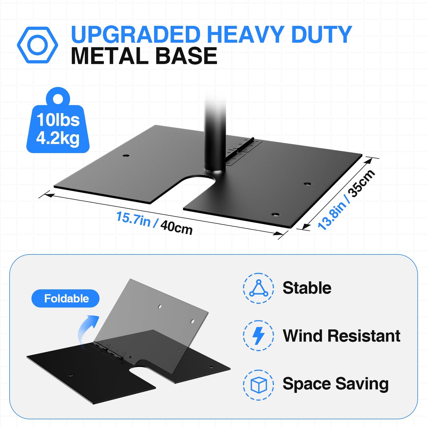 EMART Heavy Duty Backdrop Stand for Parties, 10x12 ft Pipe and Drape Adjustable Back Drop Stand Kit with Flat Base, Sturdy Photo Background Frame DIY Pole for Flower Wall Wedding Curtain