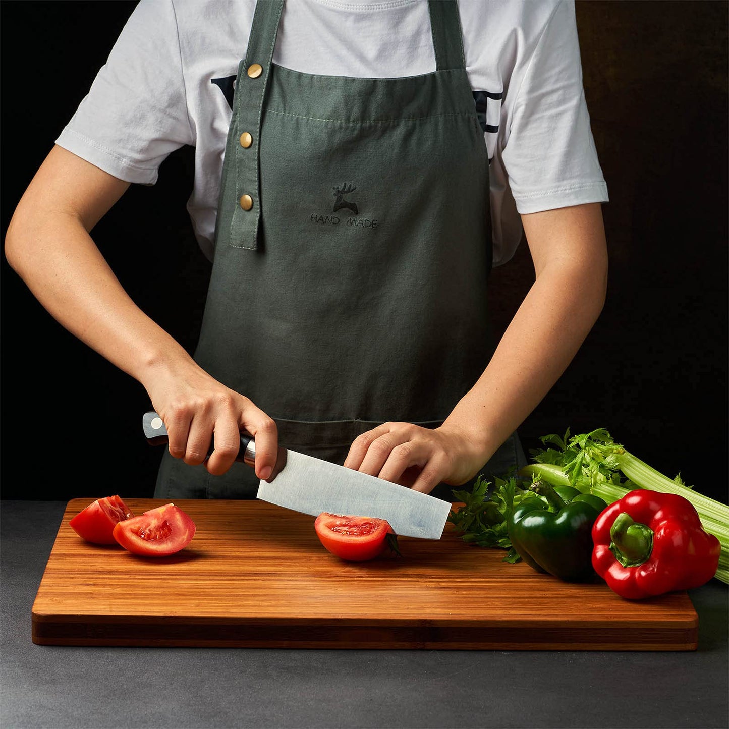 Allsum XL Cutting Board for Kitchen, 20x15" Extra Large, 1" Thick Bamboo Wood Butcher Chopping Block, Cheese Board, Durable Reversible with Juice Grooves and Handles