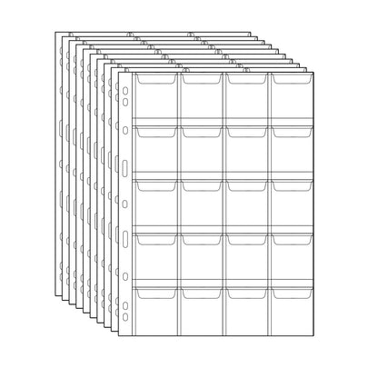 200 Pockets Coin Binders Pages - 1.77 inch Holders 10 pcs Loose-Leaf Sheets Acid-Free Collection Holders for Medallion Coin Stamp Currency Collecting Supplies 45x45 mm / 1.77x1.77 inch CS03220