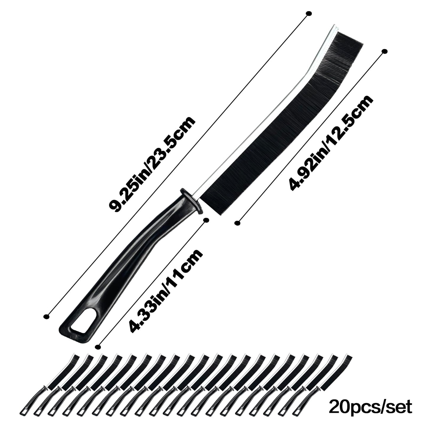 20 Pcs Crevice Cleaning Brush, Bathroom Gap Brush, Grout Cleaner Brush Hard Bristle Crevice Cleaning Brush,Clean The Dead Corners of Bathroom Kitchen Tiles
