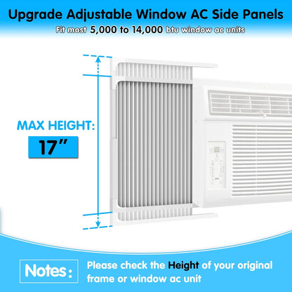 Air Jade Adjustable Window Air Conditioner Side Panels with Frame, Pack of 2 for 14,000 to 22,000 BTU Units
