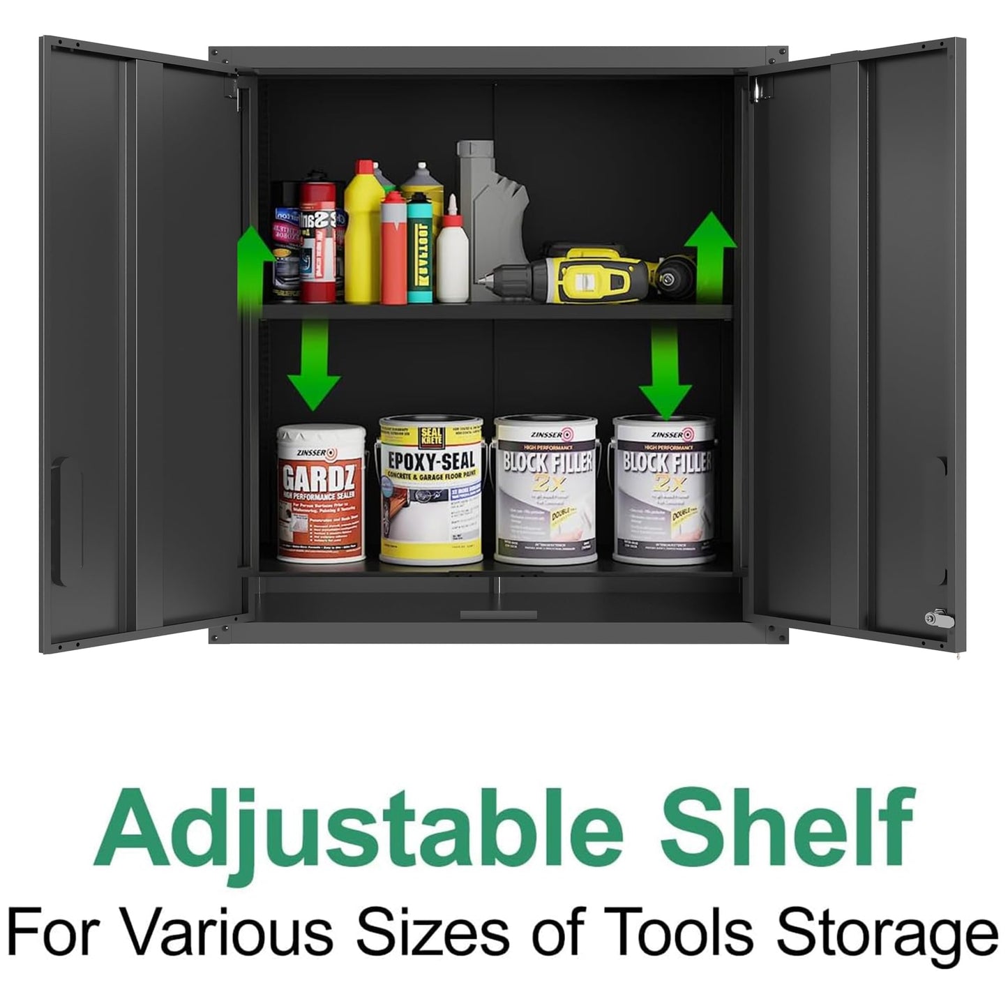 3-Pack Garage Tool Cabinet,Heavy Duty Steel Garage Storage System with Lockable Doors & Adjustable Shelves,Wall Mount Tool Cabinet Set for Workshop Organization,Black