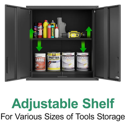 3-Pack Garage Tool Cabinet,Heavy Duty Steel Garage Storage System with Lockable Doors & Adjustable Shelves,Wall Mount Tool Cabinet Set for Workshop Organization,Black