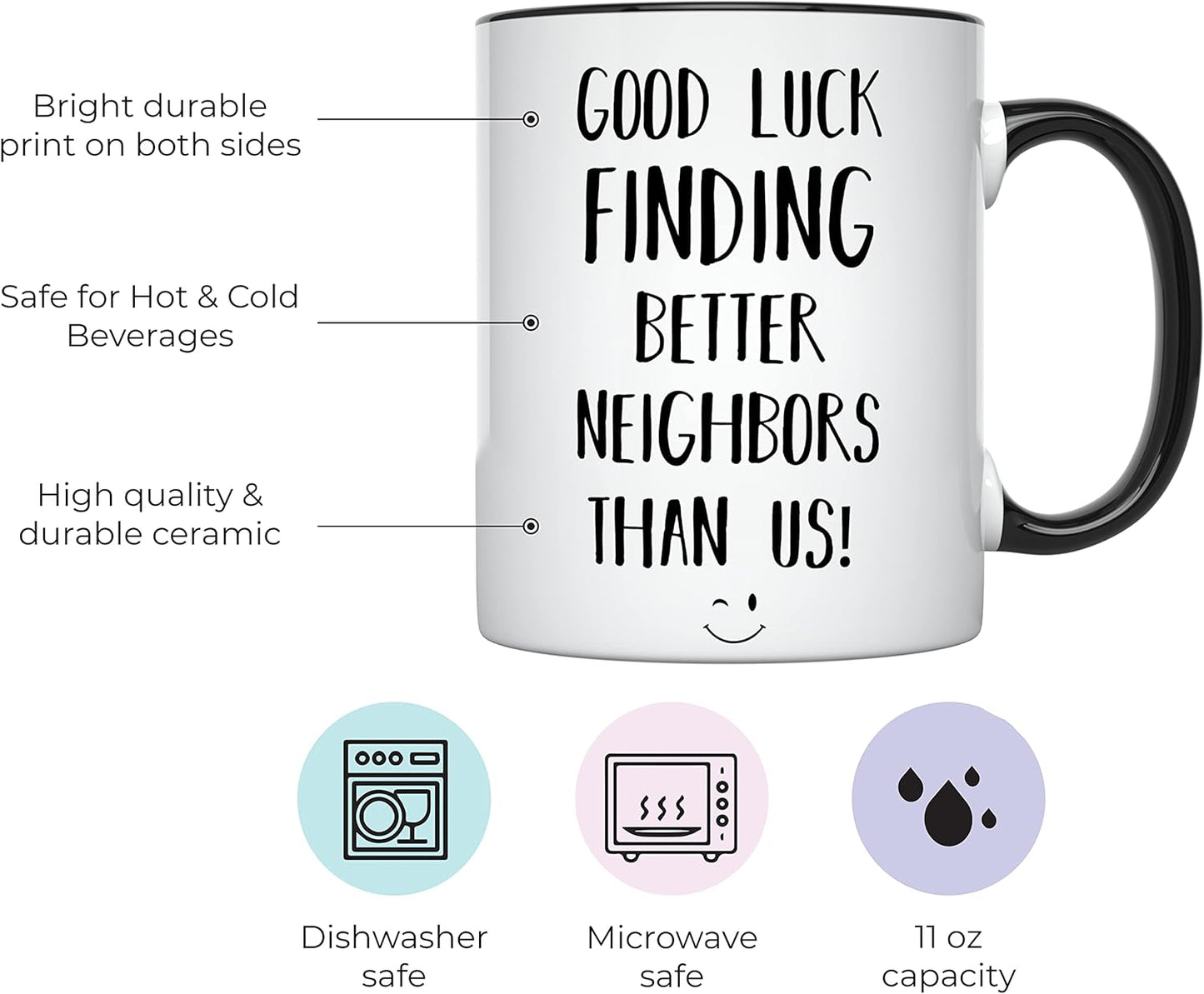 YouNique Designs Goodbye Neighbor Mug, 11 Ounces, Moving Away Coffee Cup for Friends and Neighbors