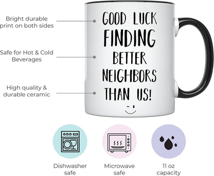 YouNique Designs Goodbye Neighbor Mug, 11 Ounces, Moving Away Coffee Cup for Friends and Neighbors