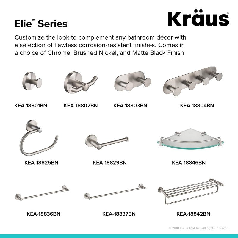 KRAUS Elie Bathroom Towel Ring, Chrome Finish, KEA-18825CH