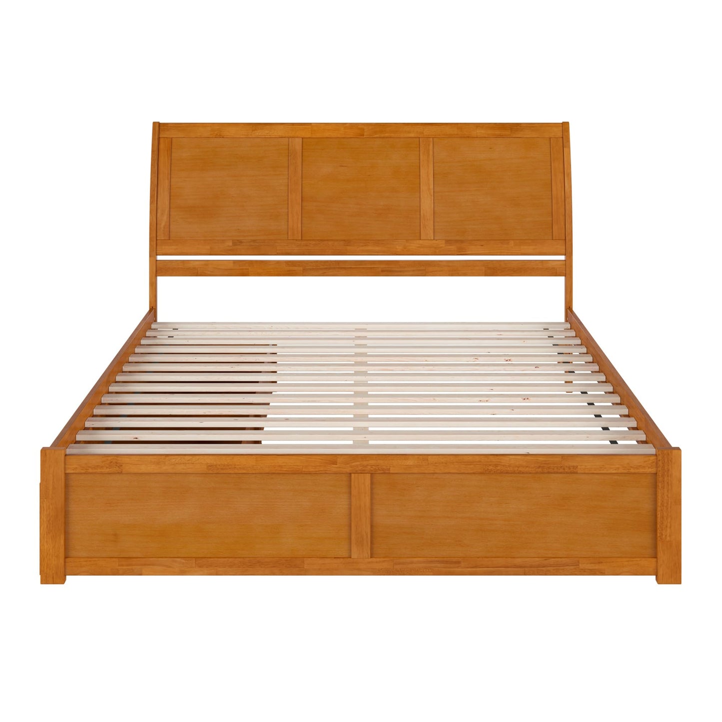 AFI, Portland King Platform Bed with Footboard & Storage Drawers, Light Toffee