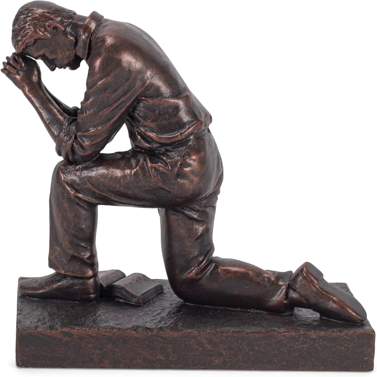 Lighthouse Christian Products Praying Man Seeking God Bronzelike Finish 4.5 x 2.75 Cast Stone Sculpture