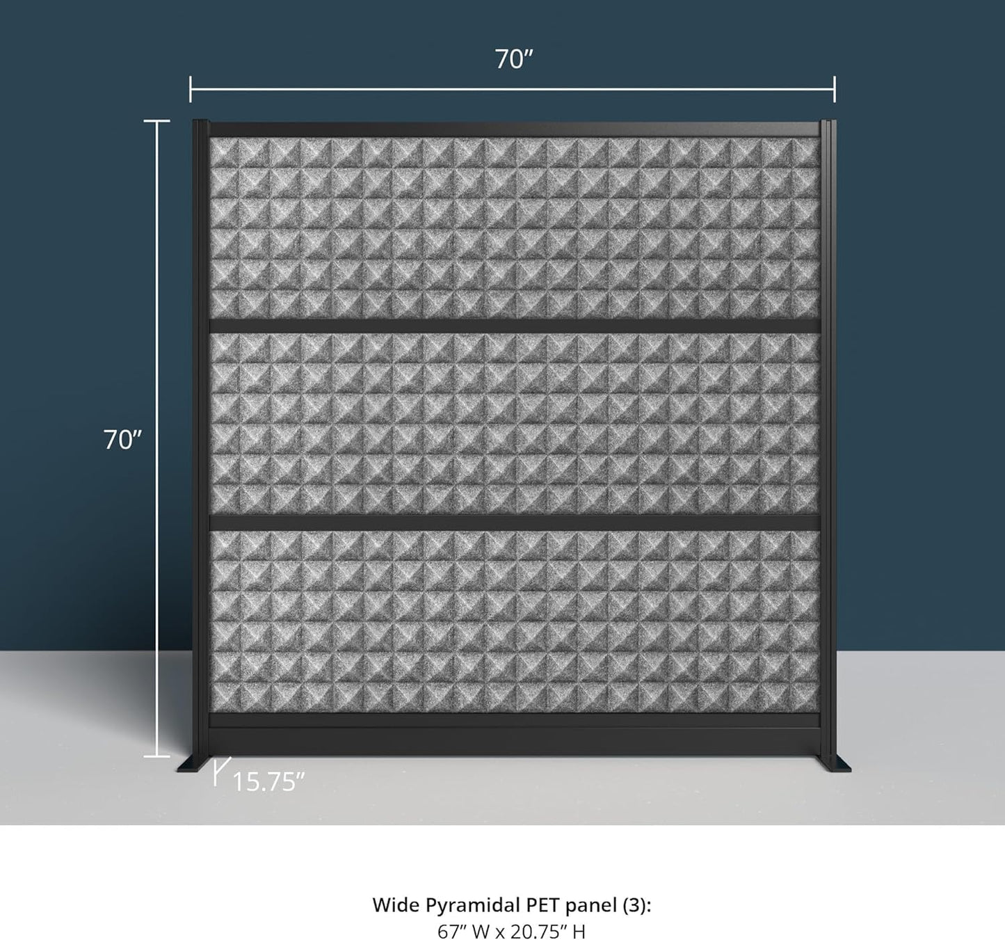 Stand Up Desk Store Studio Modular Wall and Sound Absorbing Room Divider | Sound Dampening Acoustic Panels for Office Cubicle | Noise Reduction and Noise Canceling Office Partition (70'' x 70'')