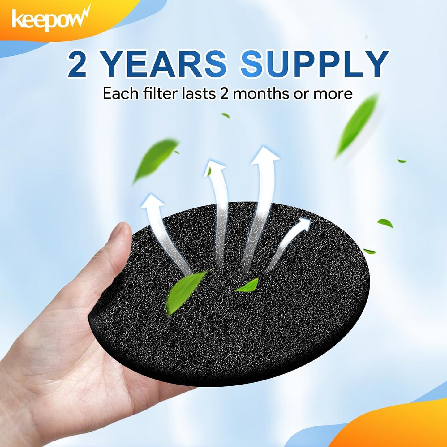 KEEPOW 10 Pack 6.75" Compost Bin Filter Replacement, Charcoal Filters for Kitchen Compost Bin