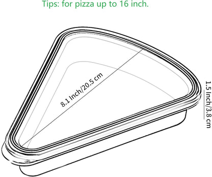 Reusable Silicone Pizza Slice Storage Container - Fits Single Slice up to 16”, 2 Sets (2 Red) with Air-tight Lids