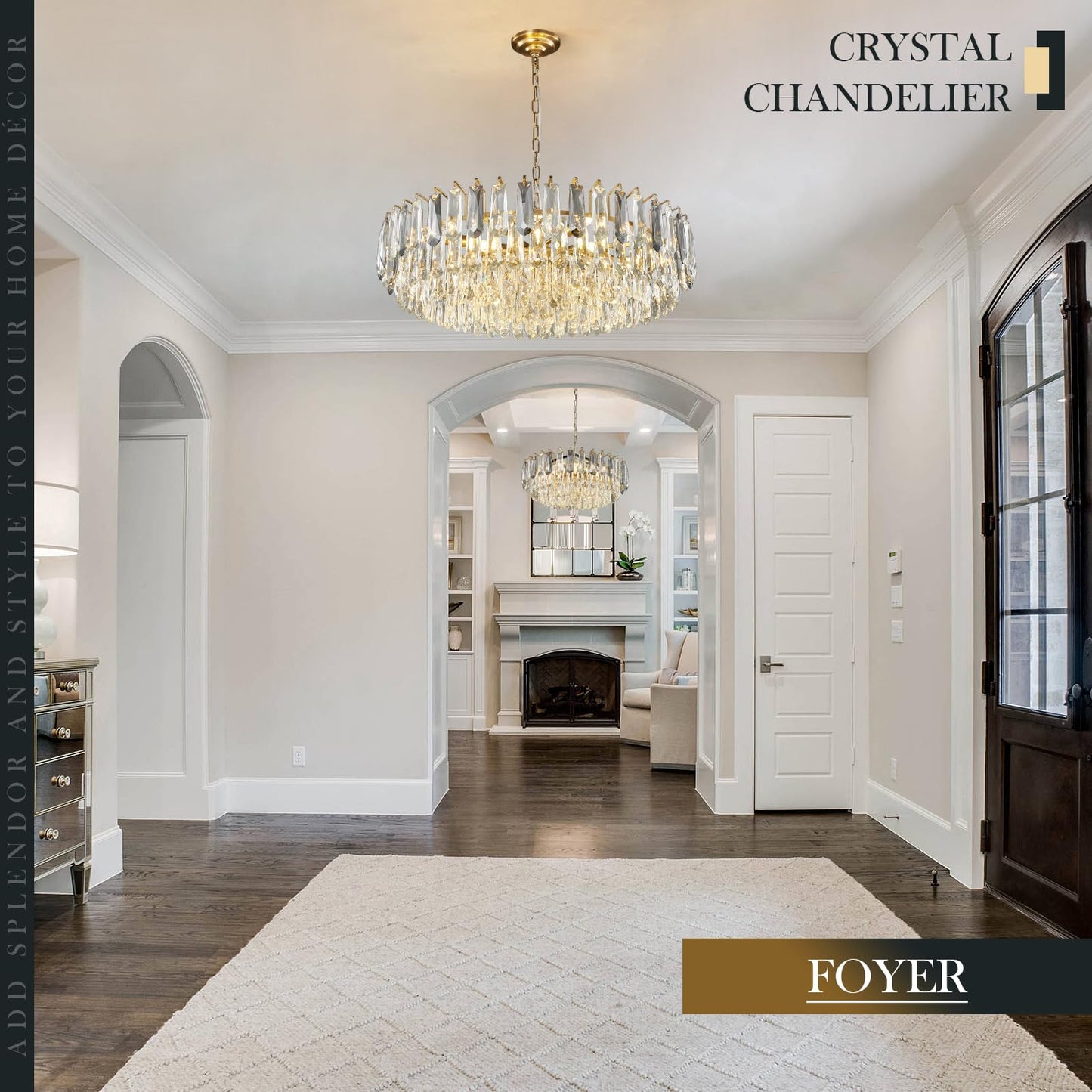 XIAOQIWU 31.5" Gold Crystal Chandeliers Modern3-Tier Luxury Crystal Pendant Light Ceiling Pendant Lighting for Dinning Room Living Room Foyer