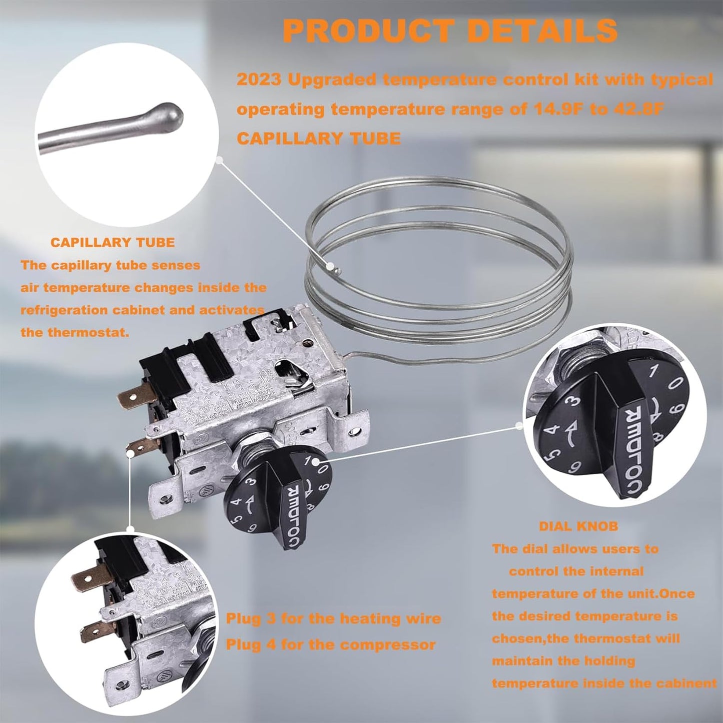 Refrigerator Temperature Control Kit 800393 Compatible with True Refrigerators, Replace 800306, 831932