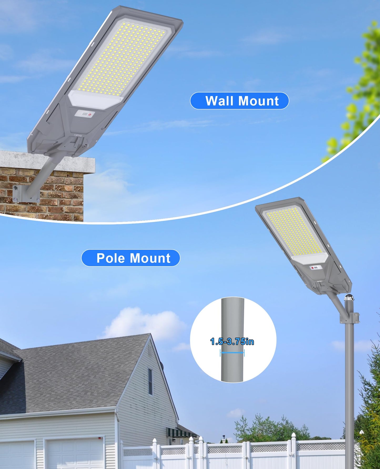 JAYNLT X-12000W Solar Street Lights,6500K Commercial Parking Lot Light Dusk to Dawn,IP68 Waterproof Flood Security Street Lights Motion Sensor for PlayCourt,Farm