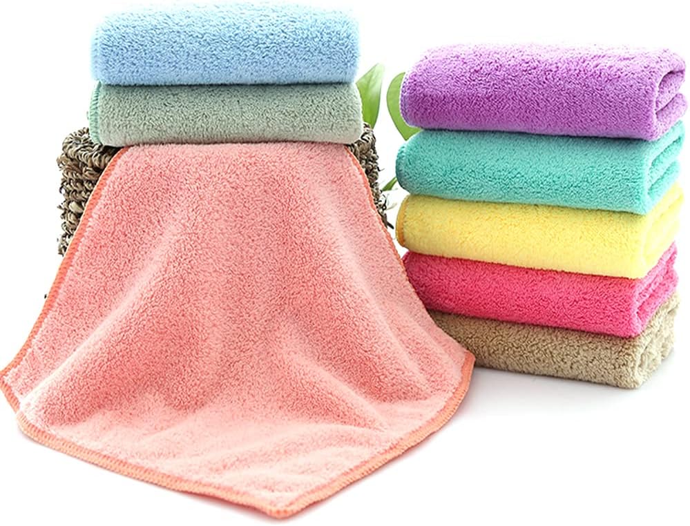 YANQINQIN 12-Pack (2) Cotton Gauze Face Towels,Multi-Color Soft Washcloth