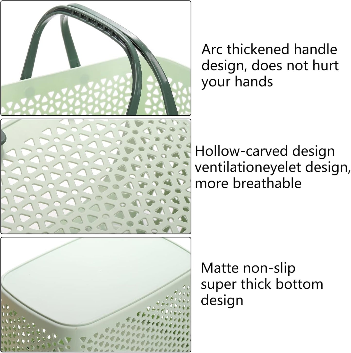Hedume 2 Pack Portable Shower Caddy Basket, Plastic Organizer Storage Tote with Handle for Bathroom, Kitchen, Camp
