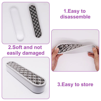 GDFYMI 2Pcs Grey Silicone Makeup Brush Holder Stand Makeup Brush Storage Make Up Brushes Holder Organizer for Painting Pen Brushes Nail Clippers Drill Pens Ruler Sewing Craft Tools