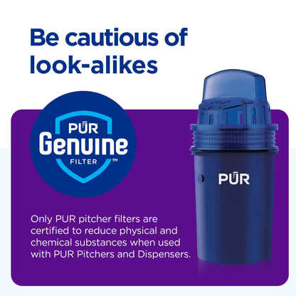 PUR Water Pitcher & Dispenser Replacement Filter 4-Pack, Genuine PUR Water Filter, 2-in-1 Powerful and Faster Filtration, 8-Month Value, Blue (PPF900Z4)