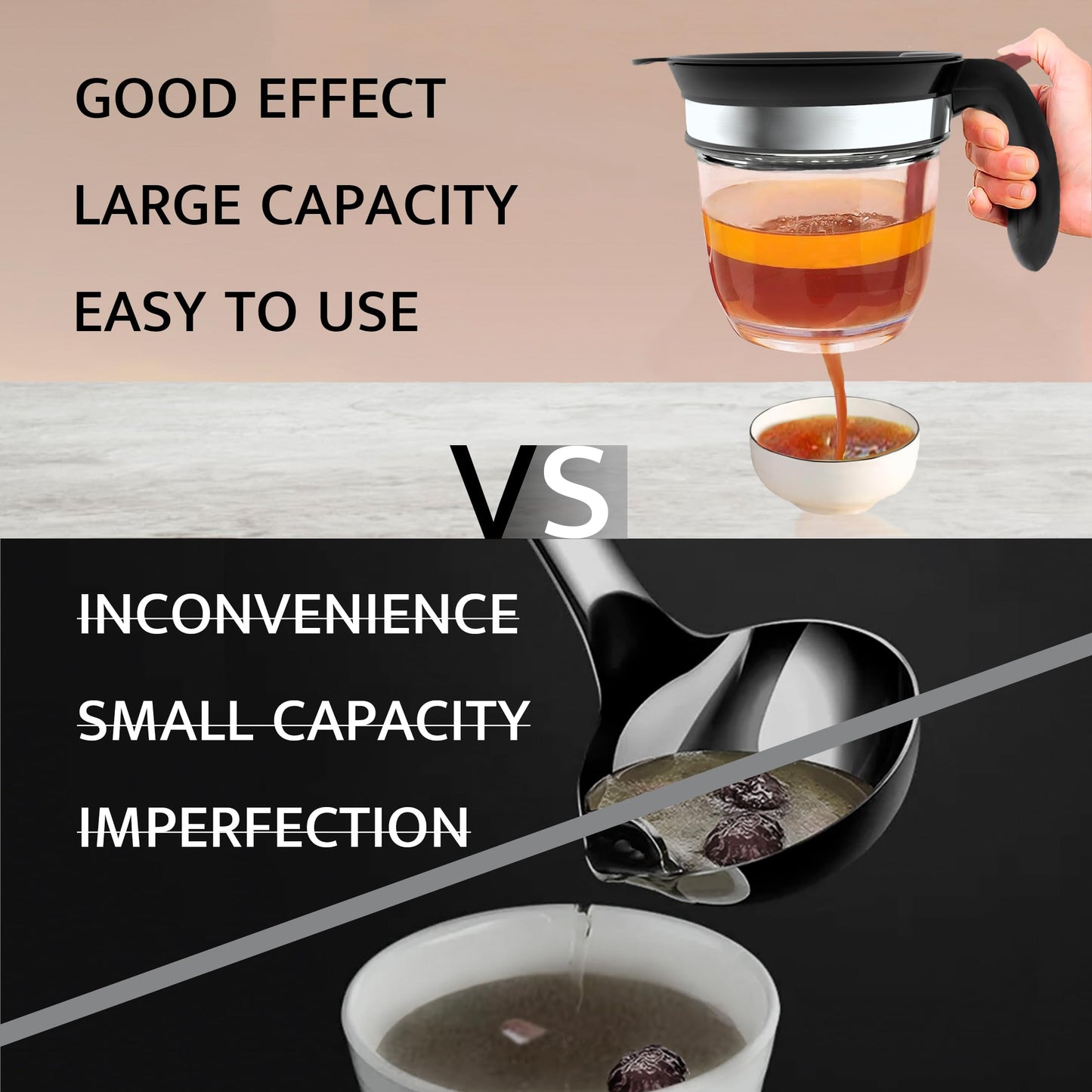 Fat Separator with Bottom Release, Gravy Separator with Oil Strainer for Cooking, Kitchen Gadgets-4 Cup Grease Separator with Sifter, Packaged with a 3-in-1 Multifunctional Peeler for potato (Red)