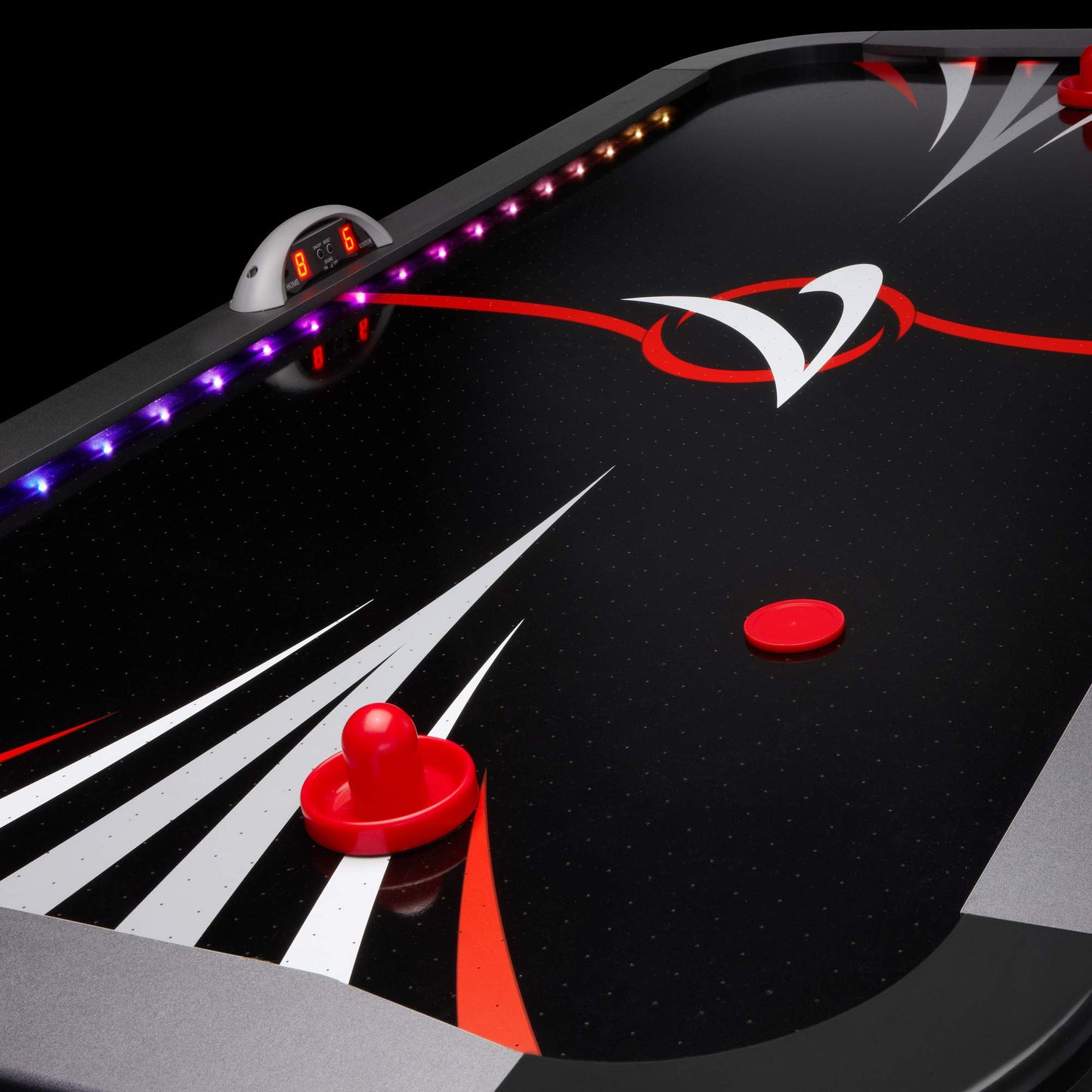 Fat Cat Volt 7 Foot LED Air Hockey Table for Adults with Dual Motor, Automatic Scoring, Music System, Hockey Table with Light Up Playfield