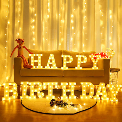 Brightdeco 155 Bulbs Happy Birthday LED Marquee Light Up Letters Sign (Large Size)