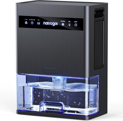 Dehumidifier - Skiennix 106 OZ Quiet Home Dehumidifier for 1000 sq.ft | Auto Shut Off, Timer, 7 Color Light, Grey