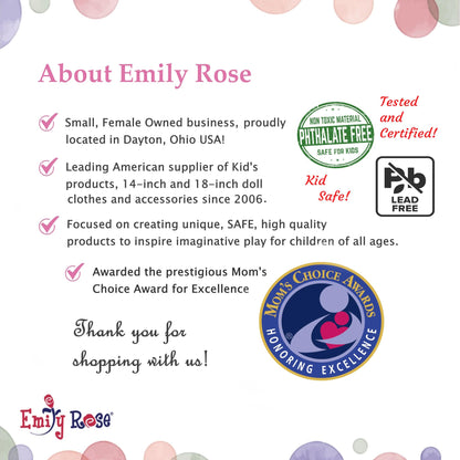 Emily Rose 5-Pack White 18 Inch Doll T-Shirts - 80/20 Cotton/Poly | Doll Clothes Wardrobe Basics – Fits American Girl & Our Generation Dolls – for DIY Crafts, Tie Dye Sublimation & More