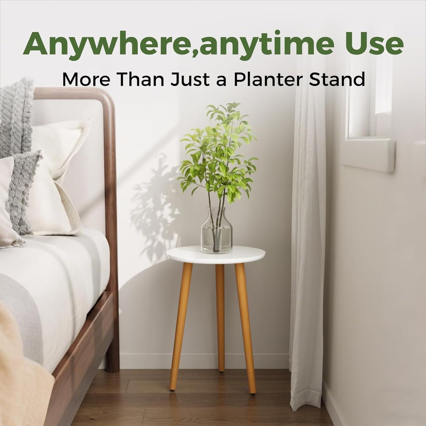Leaf&lull Tall Plant Stand Indoor Small Plant Table for Large Plants Wooden Plant Stool Plant Holder for Living Room