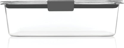 Rubbermaid Brilliance Large Food Storage Container - 9.6 Cup, BPA-Free, Leak-Proof, Clear