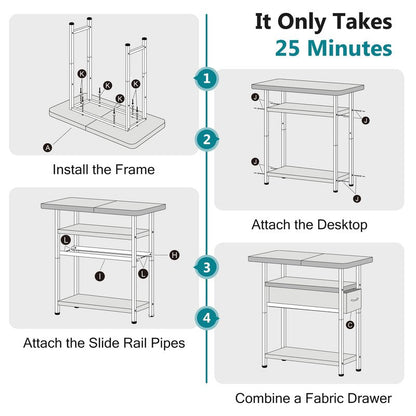 AOODA Narrow Nightstand with Drawers, 3 Tier Skinny Bedside Table for Bedroom, Slim Living Room End Tables with Storage for Small Spaces, Sofa Couch (White)