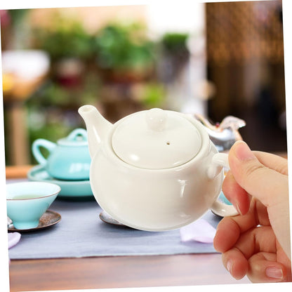White Porcelain Tea Set, Compact Ceramic Teapot, Teaware, Turkish Teapot, Travel Vintage Tea Infuser
