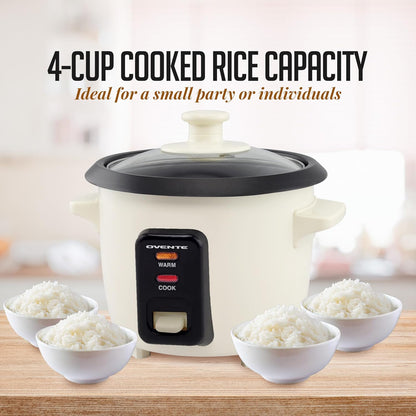 OVENTE Electric Rice Cooker, Non-Stick Aluminium Pot, Automatic Keep Warm, 4-Cup Cooked Rice
