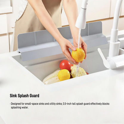 23-inch Silicone Sink Splash Guard - Strong Suction Water Barrier for RV Sinks, Pet Bathing,and Small Kitchens - Self-Draining Design, Dishwasher-Safe