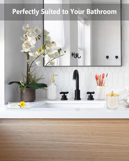 Gold Bathroom Accessories Set, 4Pcs Clear Glass Bathroom Accessory Sets Complete of Soap Dispenser, Toothbrush Holder, Apothecary Jar(Qtip Holder), Vanity Tray, Modern Home Decor Housewarming Gifts