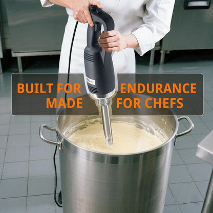 COOLUMA X-Heavy Huty 750W Commercial Immersion Blender, 20 Inch Removable Shaft, 8,000-19,000 RPM Variable Speed, 42 Gallons Hand Mixer, Secure Dual Button Start.