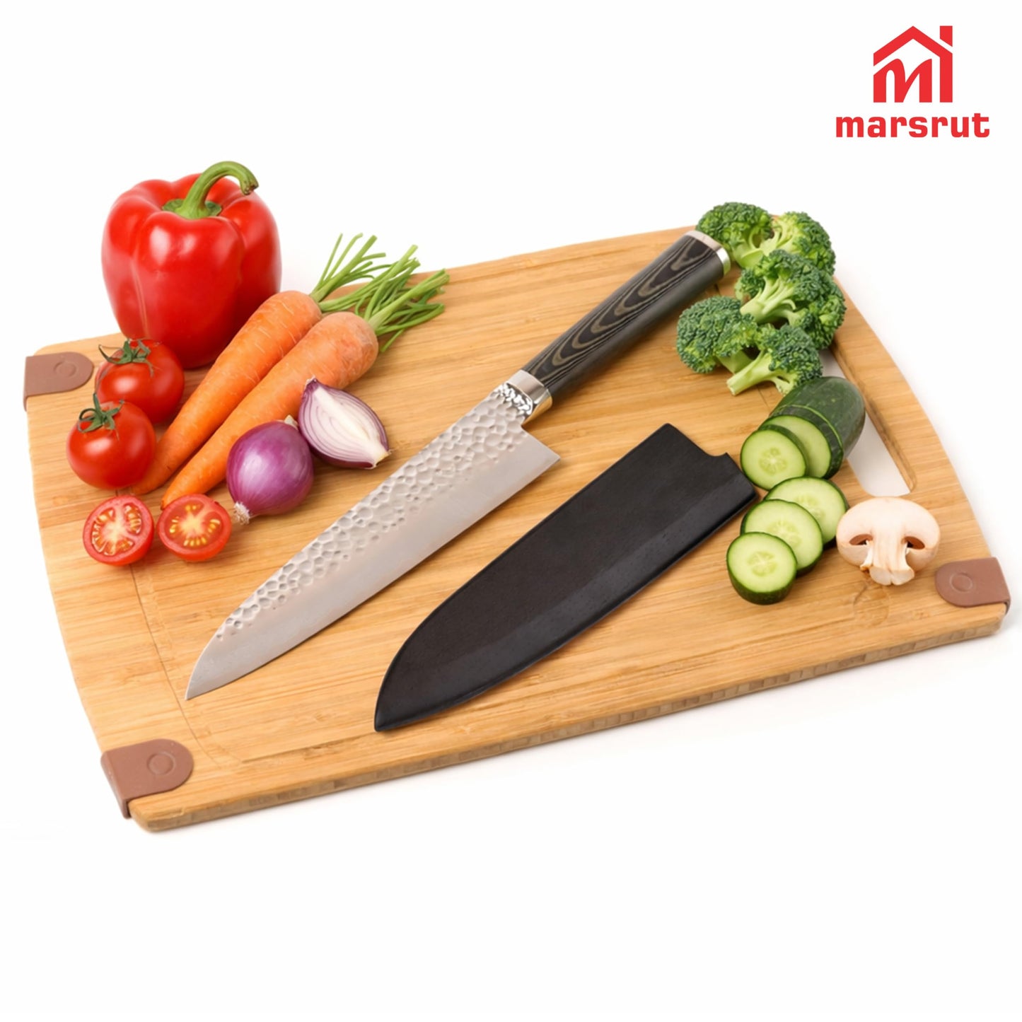 Knife Guard for 210mm/8 Inch Gyuto & Chef's Knife, Magnetic Wood Saya Sheath, Japanese Blade Case Protector Cover, Wear Resistant Classical Cutter Bag Sleeve for Kitchen, Camping Outdoor, Culinary