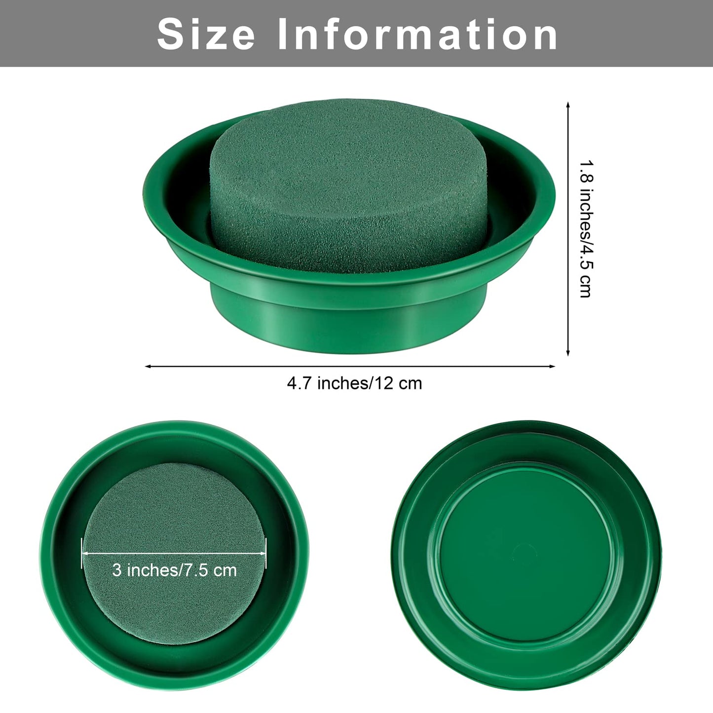 Hahood 16 Packs Floral Foam Rounds in Bowls DIY Flower Arrangement Kit Green Round Wet Flower Foam Blocks for Fresh and Artificial Flower Arrangements, Birthday Wedding Party Decors
