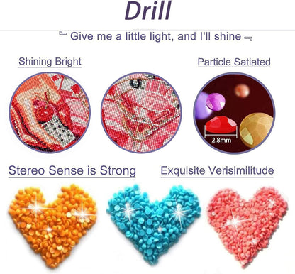 KICHANG 3 Pack Flowers Diamond Art Kits for Adults Beginners,Full Round Drill DIY Van Gogh Diamond Painting Kits,Paint by Diamonds Dot Gem Art Crystal Easy, Home Wall Decor Funny&Gift-12x16in
