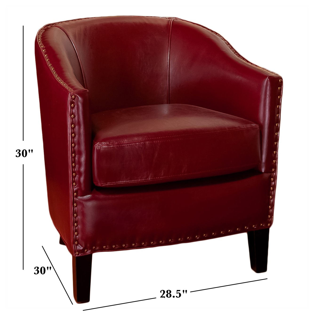 Christopher Knight Home Austin Leather Club Chair, Oxblood Red