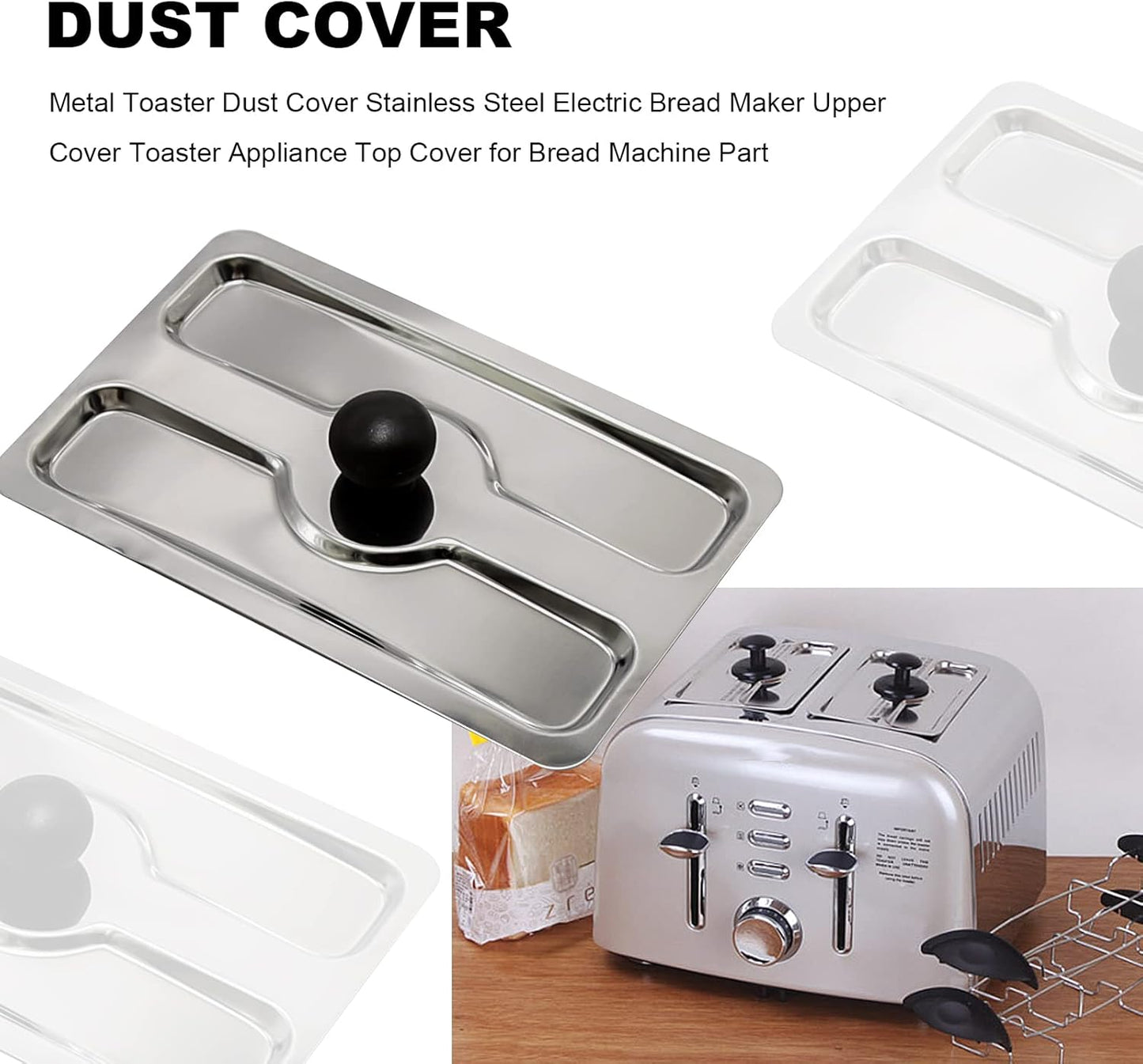 Toaster Cover, Stainless Steel Appliance Top Cover for Electric Bread Maker