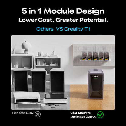 Creality T1 Diode 20W Laser Engraver Machine, Modular Galvo System with Fiber/UV/MOPA Support, 10,000mm/s Ultra-Fast Engraving, 15s Quick-Swap Design, AI Smart Batch Engraving for Wood Leather Acrylic