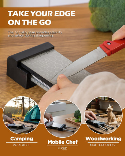 HIPULX Non-Slip Sharpening Stone Holder, Adjustable Whetstone Holder for Water Stones, Diamond Stones 304 Stainless Steel Clamp for Knife Sharpening, Woodworking Tools (Fits 5 9/16" - 8 11/16")