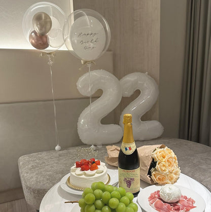 Translucent Number 30 Balloon - 40 Inch White Birthday Decoration for 30th Party Supplies