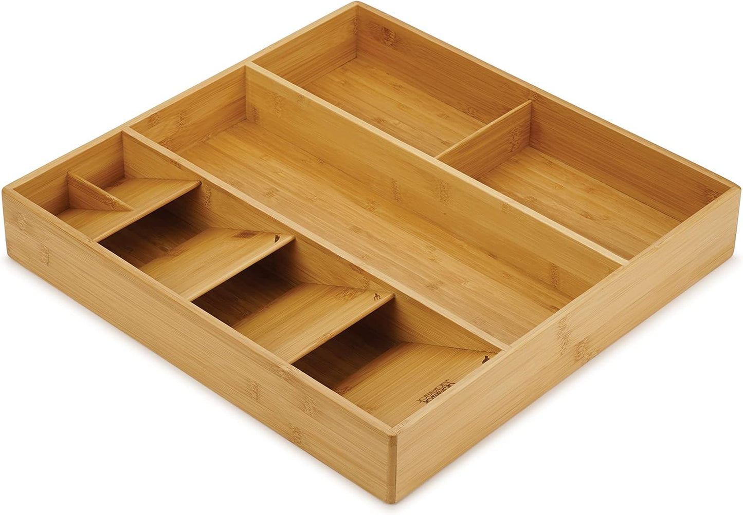 Joseph Joseph DrawerStore Compact Utensil Organizer for Kitchen Drawer, Silverware Flatware Tray, Large, Bamboo
