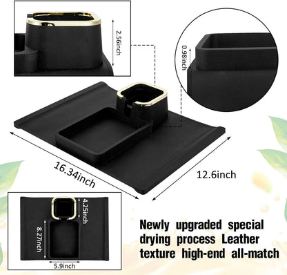 Tessco 2 Pack Couch Cup Holder, Anti Slip Recliner Table Tray for Couch Armrest, Black