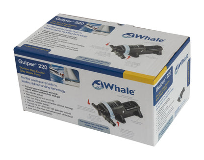 Whale BP1552 Gulper 220 Pump, Manages Gray Waste, 3.5 GPM Flow Rate, 12V DC, ¾-Inch Hose Connections, Black