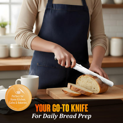 ORVIX Bread Knife 10.6 Inch Serrated Blade with 5-Inch Handle for Homemade Sourdough Bread Ultra Sharp Stainless Steel Full Tang with Ergonomic Handle Artisan Professional Series with Luxury Gift Box