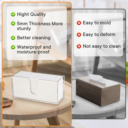 Whdiystella 2Pcs Acrylic Paper Towel Dispenser, Paper Towel Holder Countertop Clear Multi Trifold Napkin Holder, Suitable for Z-fold, C-fold or MultiFold Paper Towels for Bathroom, Toilet, Kitchen