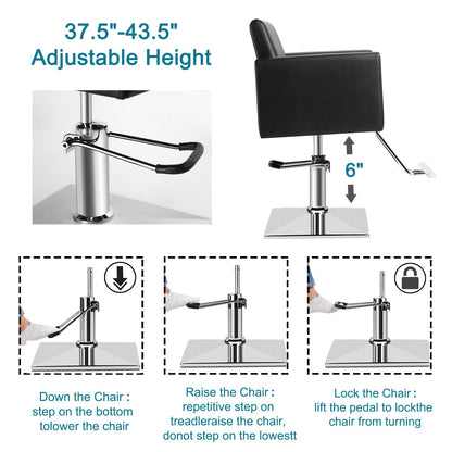 OUTMASTER Barber Salon Hairdresser Chair - Capacity 330 Lbs with Heavy Duty Hydraulic Pump, 360° Swivel Adjustable Spa Beauty Equipment, Hair Stylist Women Man for Barbershop,Home (Black)